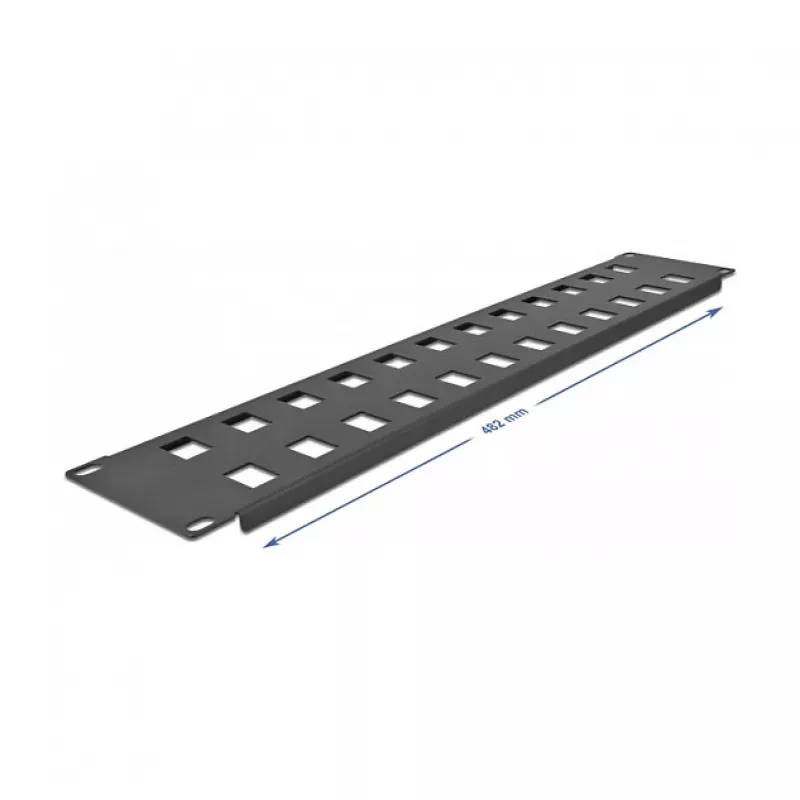 Keystone skydas DeLOCK 19 colių Keystone Patch Panel 24 prievadų 2U juodas