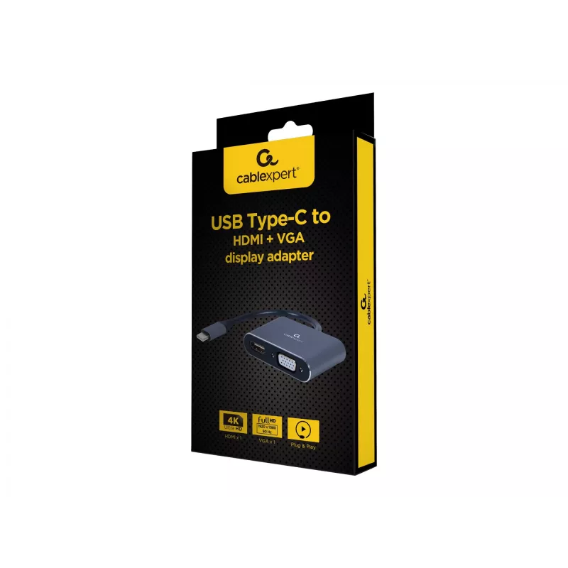 Cablexpert A-USB3C-HDMIVGA-01 USB grafikos adapteris pilka