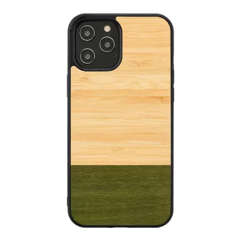 Apsauginis bambuko medžio telefono dėklas man and wood iPhone 12 Pro Max – Forest Black