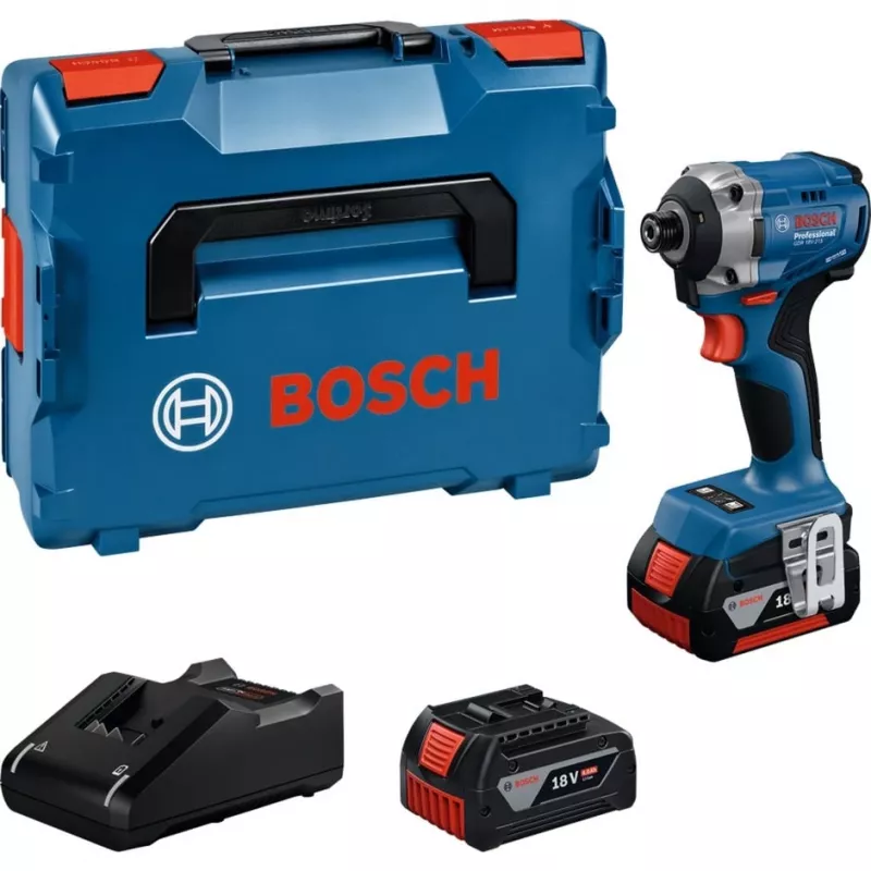 Akumuliatorinis smūginis veržliaraktis Bosch GDR 18V-215 su 2x 4,0 Ah akumuliatoriais