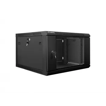 Lanberg sieninis montavimo stovo korpusas 19'' 6U 600x600mm juodas (stiklinės durys)