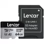 „Lexar“ 64 GB „MicroSD“ kortelė UHS-I 3 klasė „SILVER PLUS“