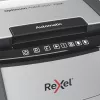 Popieriaus smulkintuvas REXEL Optimum AutoFeed+ 100X – 100 lapų automatinis padavimas, kryžminis pjovimas 4×28 mm, 34 L krepšelis, aliuminis