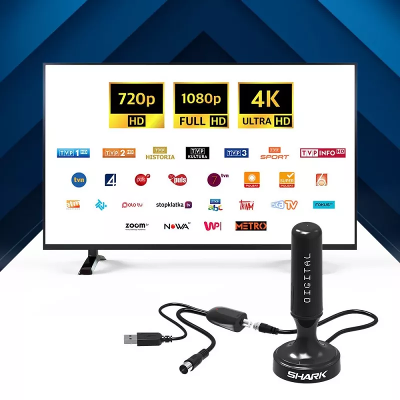 Automobilinė DVB-T antenna Shark SHA301CAR su aktyviu stiprintuvu skaitmeninei televizijai automobilyje