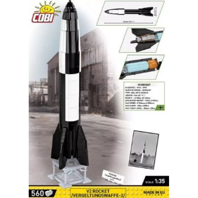 Konstrukcinis rinkinys COBI V2 Raketa 560 dalių Antrasis pasaulinis karas