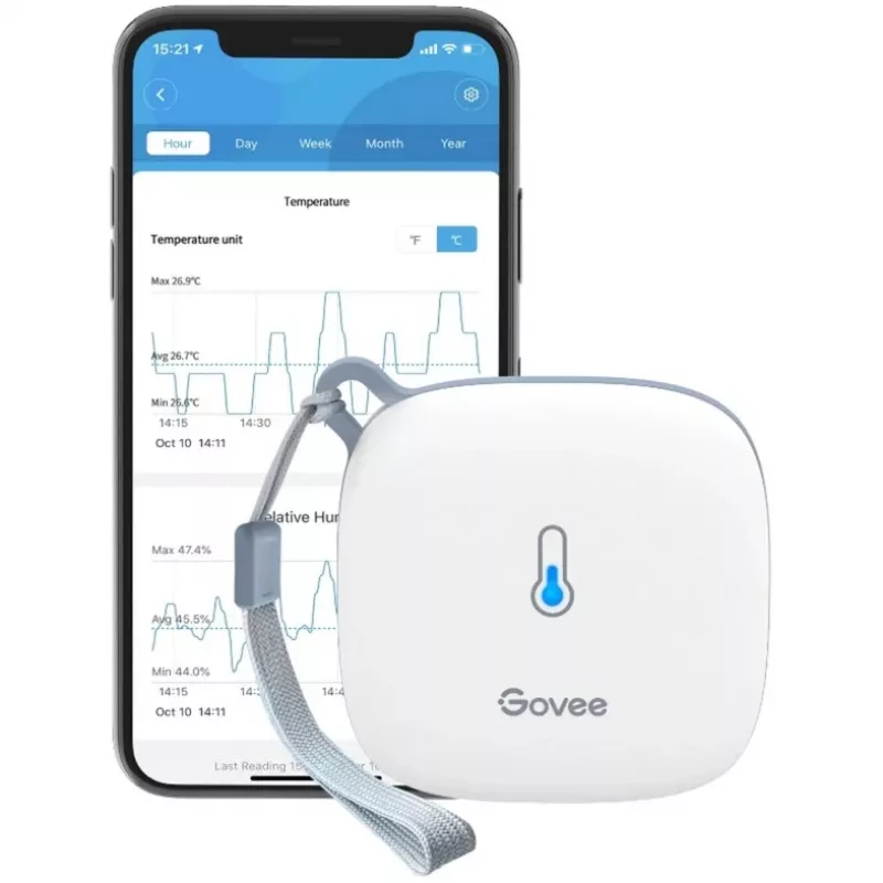 Govee H5179 belaidis daugiafunkcis jutiklis temperatūrai ir drėgmei matuoti su Bluetooth