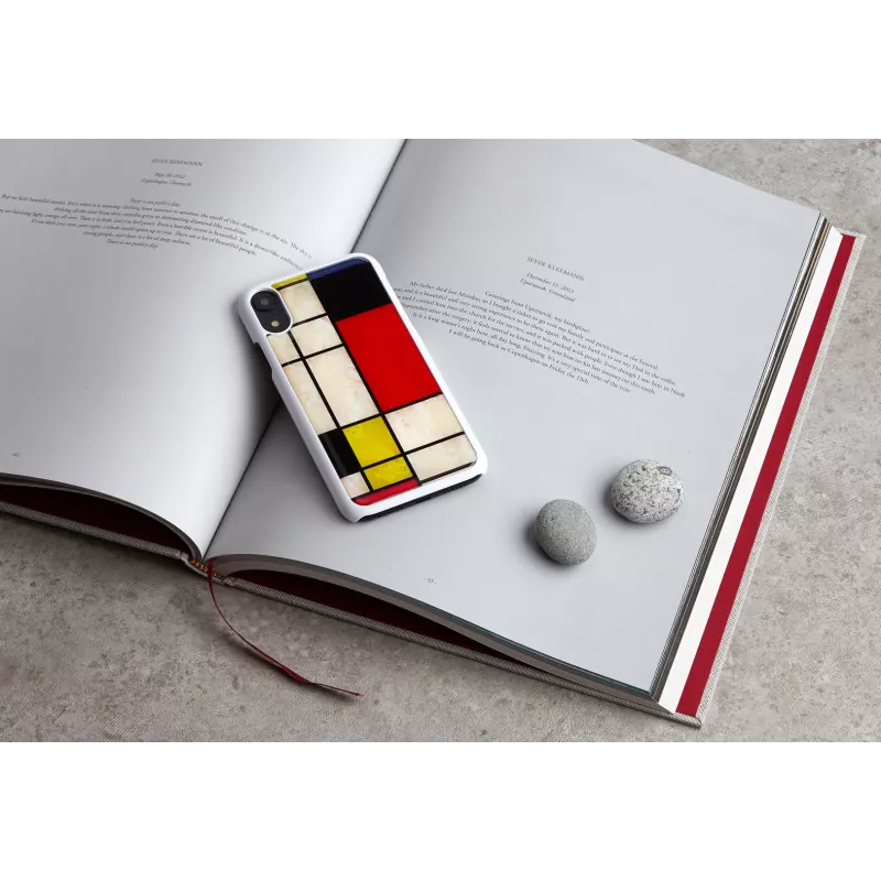 Dėklas išmaniajam telefonui iKins iPhone XR Mondrian White — apsauginis kietas nugarėlės dangtelis