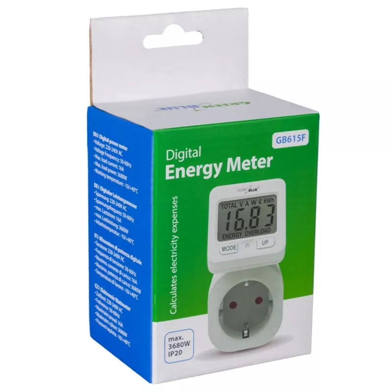 Wattmeter energymeter GB615E GreenBlue – elektros energijos matuoklis