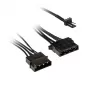 Kolink 3 kontaktų ventiliatoriaus maitinimo adapteris į 2×4 kontaktų Molex, 245 mm, juodas