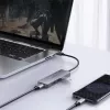 USB šakotuvas Aukey CB-H36 — 4 prievadai USB 3.2 Gen 1 Type-A, pagrindinis USB 2.0, 5000 Mbit/s, aliuminis sidabrinis
