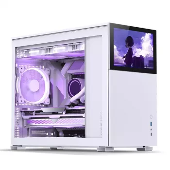 Korpusas Jonsbo D31 STD White Midi Tower, plienas, grūdintas stiklas, Micro-ATX/ITX/DTX, 2×2.5 colio + 1×3.5 colio, GPU iki 400 mm, CPU aušintuvas 168 mm