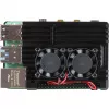 JOY-IT RPI CASE ALU07F - Korpusas Raspberry Pi 4, Aliuminis, Ventiliatorius, Juodas (RB-ALUCASEP4+07FAN)