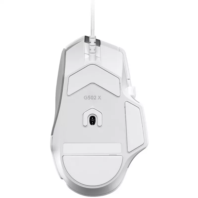 Žaidimų pelės rinkinys Logitech G G502 X su G240 kietu pelės kilimėliu – dešinei rankai, optinė 25600 DPI, USB Type-A, 13 mygtukų, balta