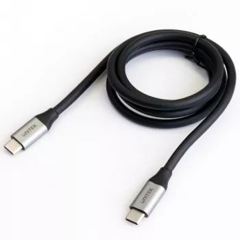 USB C į C duomenų ir įkrovimo kabelis Unitek C14082ABK 1 m, USB 3.2 Gen 2 (10 Gbit/s), 100 W PD, juodas