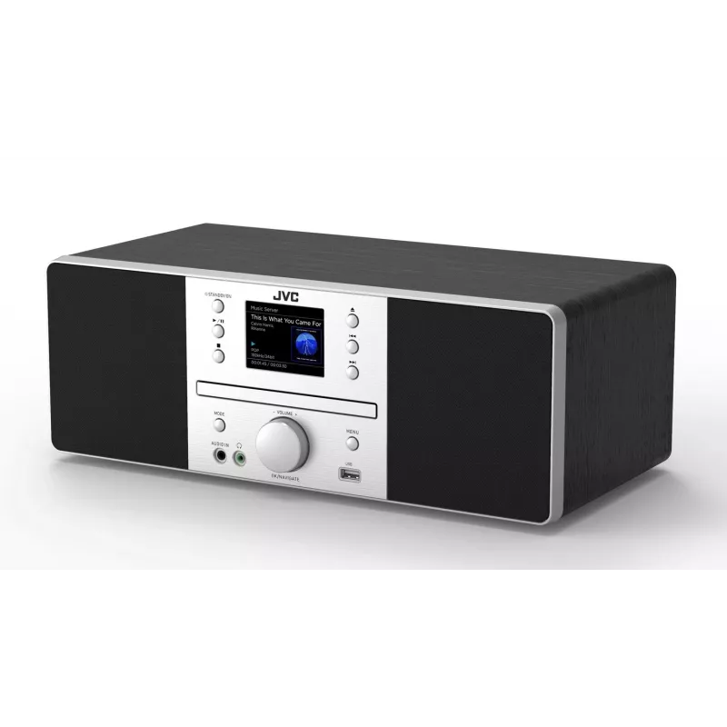 JVC RD-E874B daugiafunkcė garso sistema, interneto/DAB+/FM radijas, CD, Bluetooth, 20 W, juoda