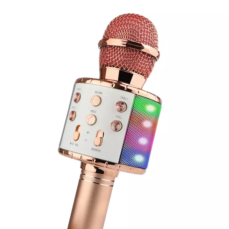 Manta MIC20-GL Gold belaidis karaoke mikrofonas su garsiakalbiu