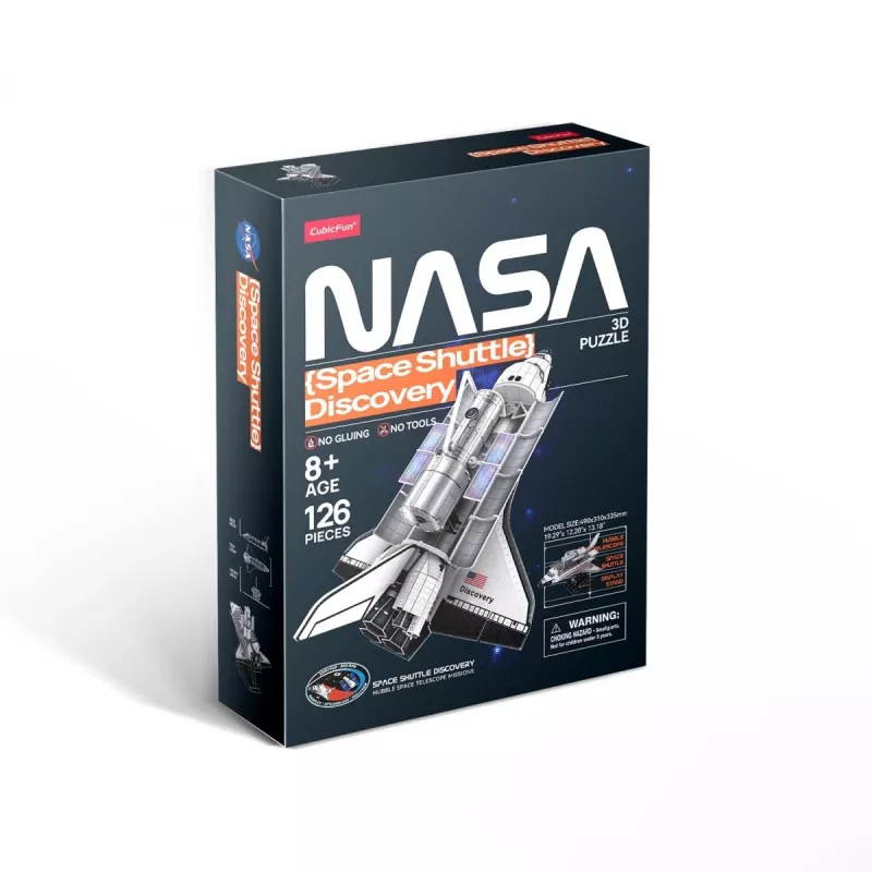 3D dėlionė Cubicfun Space Shuttle Discovery modelis 306-DS1057, kartoninis konstravimo rinkinys