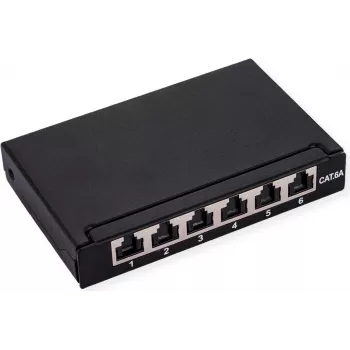 ROLINE Mini-Patchpanel 6xRJ45 Ekranuotas Cat.6A/Kl.EA 0,5HE (26.11.0299)