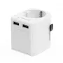 Universalus kelioninis adapteris GEMBIRD TPA-EU2A12-01-W 12W USB maitinimo adapteris tarptautiniams kištukams