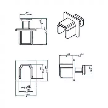Apsauginis kištukinis dangtelis DELOCK 64010, polipropilenas, juodas, 12,2×15,2×12 mm, pakuotė po 10 vnt.
