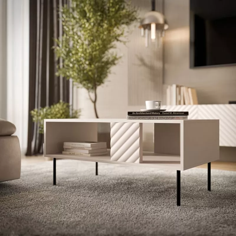 Kavos stalas Cama LUCCA suolas/stalas 100x55x46 cm, kashmyras, stačiakampis pilkas viršus
