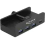 DeLOCK 64284 USB 3.2 Gen 2 šakotuvas (USB Type-A, 4 prievadai, 5000 Mbit/s, juodas)