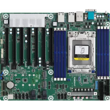 Serverinė motininė plokštė ASRock ROMED8-2T/BCM, AMD EPYC 7003, lizdas SP3, ATX, 8× DDR4 DIMM, 3× RJ-45, 10× SATA III, 7× PCIe x16 Gen4