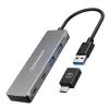 GRAUGEAR G-HUB2A2C-AC USB 3.2 Gen 1 sąsajos šakotuvas Type-A + Type-C 5000 Mbit/s sidabrinis
