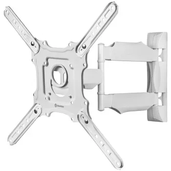 Sieninis TV laikiklis ONKRON M4-W, 32–65 col., pakreipiamas ir pasukamas, VESA iki 400×400, maks. 35 kg, baltas
