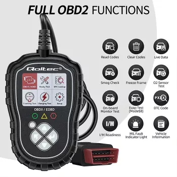 OBDII diagnostinis testeris QOLTEC ProLine 50685 – automobilio OBD-II skaitytuvas 8V/25V sistemoms