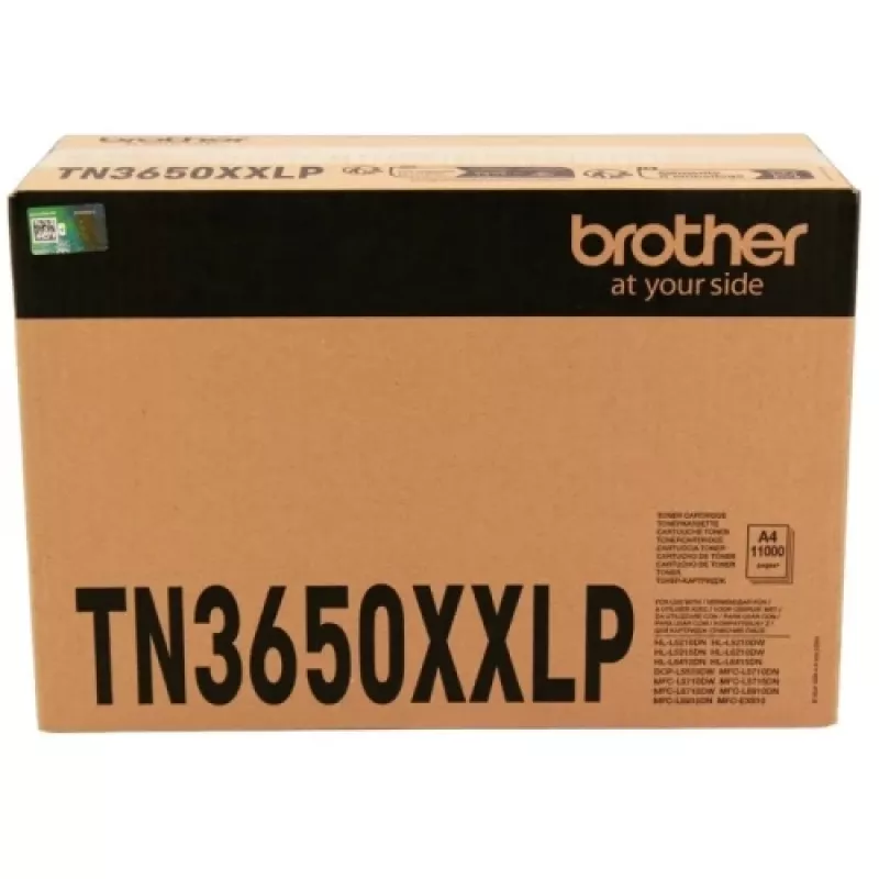 Kasetė su toneriu Brother TN-3650XXLP, suderinama, juoda, didelės išeigos, skirta DCP-L5510, HL-L5210, HL-L5215