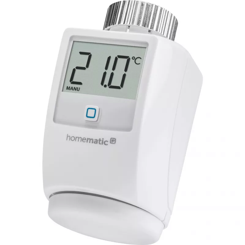 eQ-3 AG Homematic IP HMIP-eTRV, RF, 868,3 MHz, Baltas, M30 x 1,5, IP20, Skaitmeninis