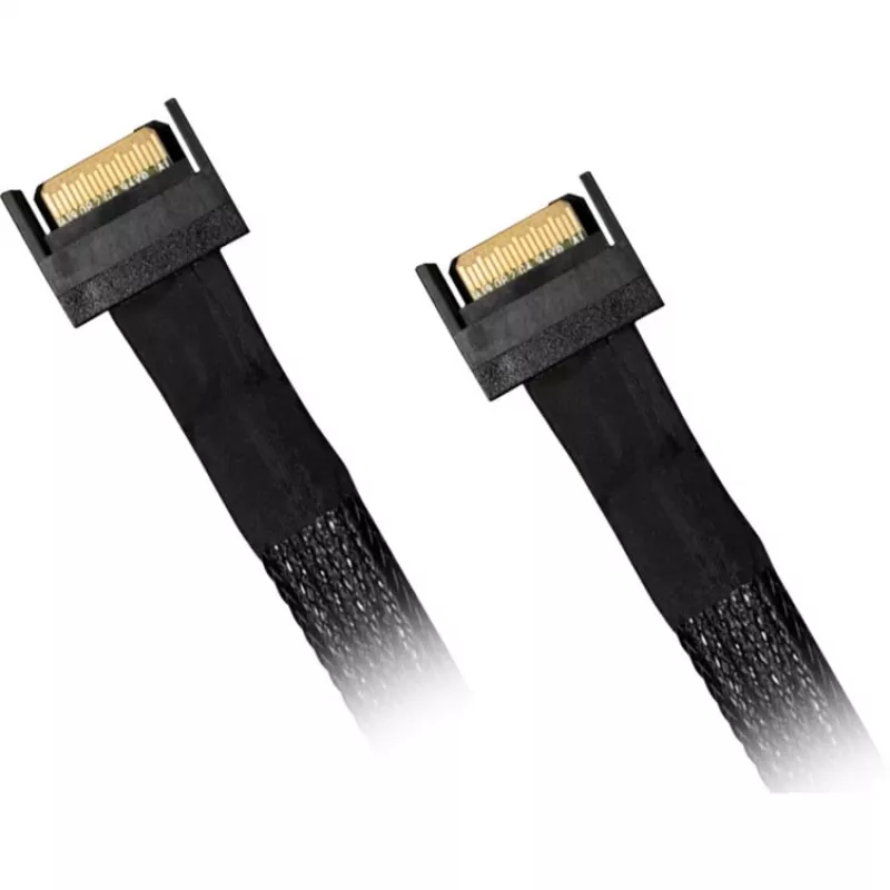 Prievadų adapteris ICY BOX MB413L-B – MCIO 8i SFF-TA-1016 į 2× MCIO 4i SFF-TA-1016