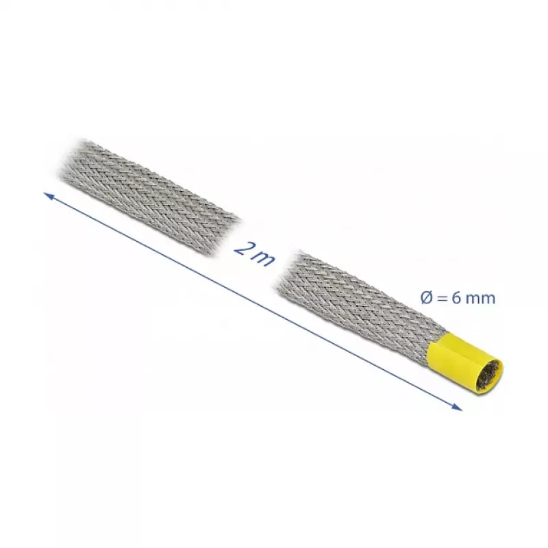 Pintas kabelio įvyniojimas DeLOCK 20787 pilkas, varinis, 6 mm, 2 m