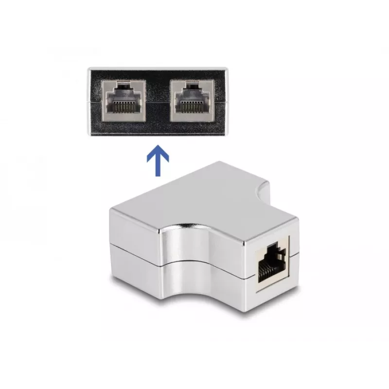 DeLOCK RJ45 Splitter T Adapter 1 x RJ45 lizdas į 2 x RJ45 lizdus Cat.5e STP