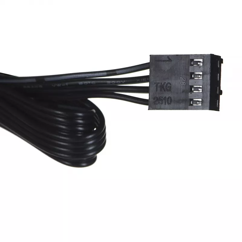 Ventiliatorių šakotuvas DeepCool FH-04 — 20 kontaktų ATX į 4× 3 kontaktų Molex, 0,55 m laidas, juodas