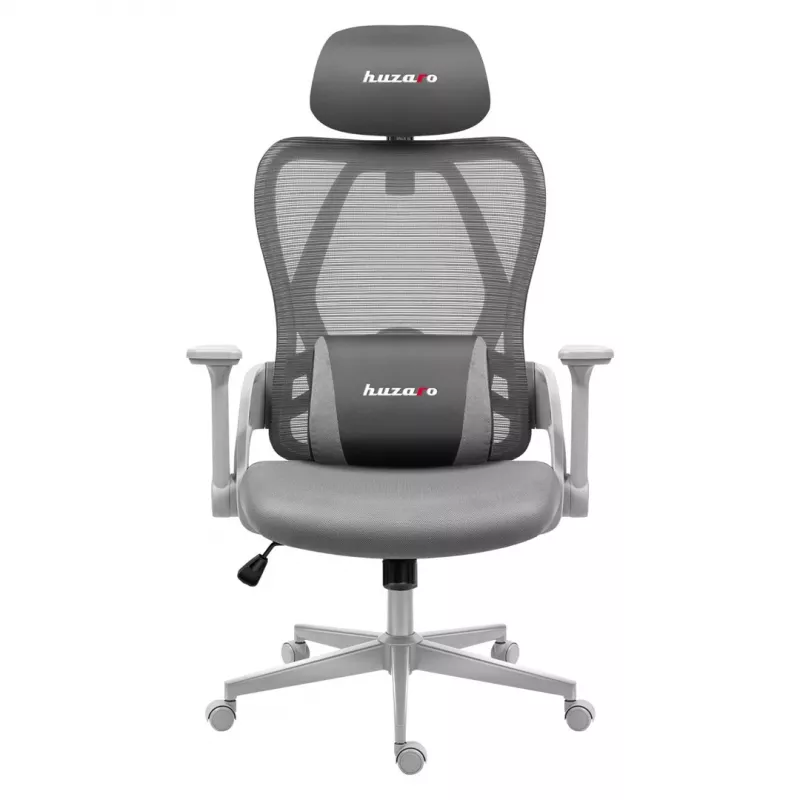 Žaidimų kėdė Huzaro Combat 2.7 – ergonomiškas audalinis žaidimų fotelis, pilka, tinklinė atlošas, reguliuojamas aukštis, pakreipimo mechanizmas, 120 kg max