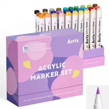 Arrtx akriliniai žymekliai LC303311 – 30 spalvų rinkinys, užpildomi, smulkus–vidutinis antgalis