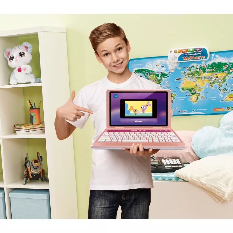 Vaikiškas mokomasis nešiojamas kompiuteris VTech Genio rausvas
