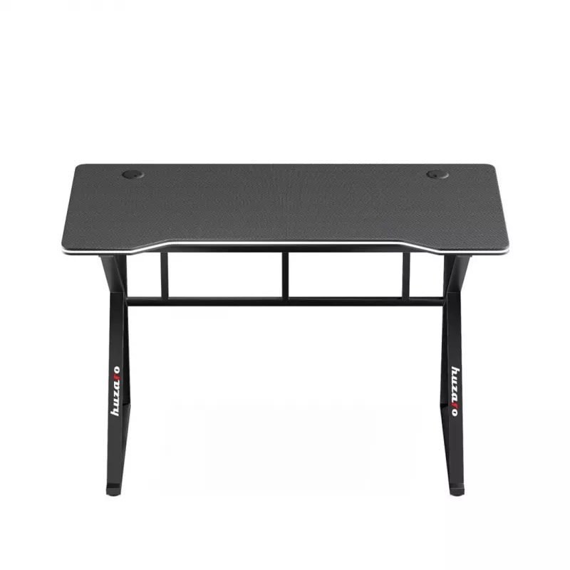 Gaming stalas huzaro Hero 1.6 Black – tiesus MDF/anglies stalviršis 1200×600×750 mm, metalinis rėmas