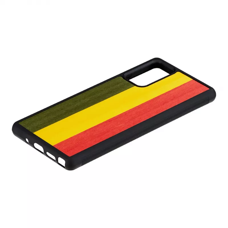 Dėklas Samsung Galaxy Note20 medinis ir polikarbonatinis reggae juodas man and wood