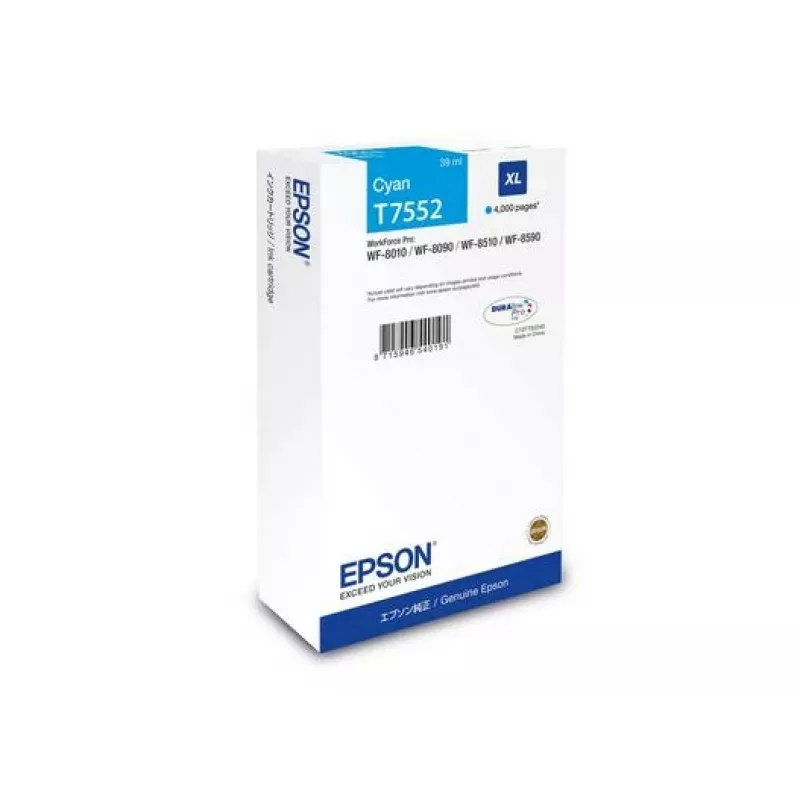 Originalus Epson rašalo kasetė C13T75524N (XL didelės talpos) Cyan, skirta WF-8XXX serijai