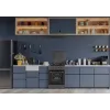 Dujinė-elektrinė viryklė MPM MPM-56-KRM-13, 4 dujinės kaitvietės, elektrinė orkaitė 58 L, mechaniniai rankenėlės, juoda