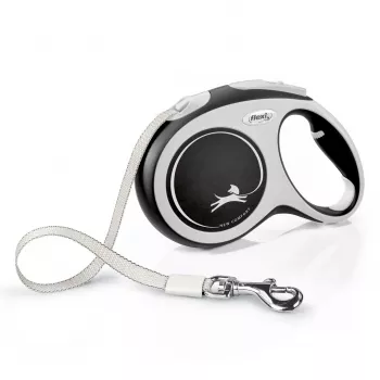 Flexi New COMFORT 8 m Juoda, Pilka Šunų Ištraukiamas Pavadėlis