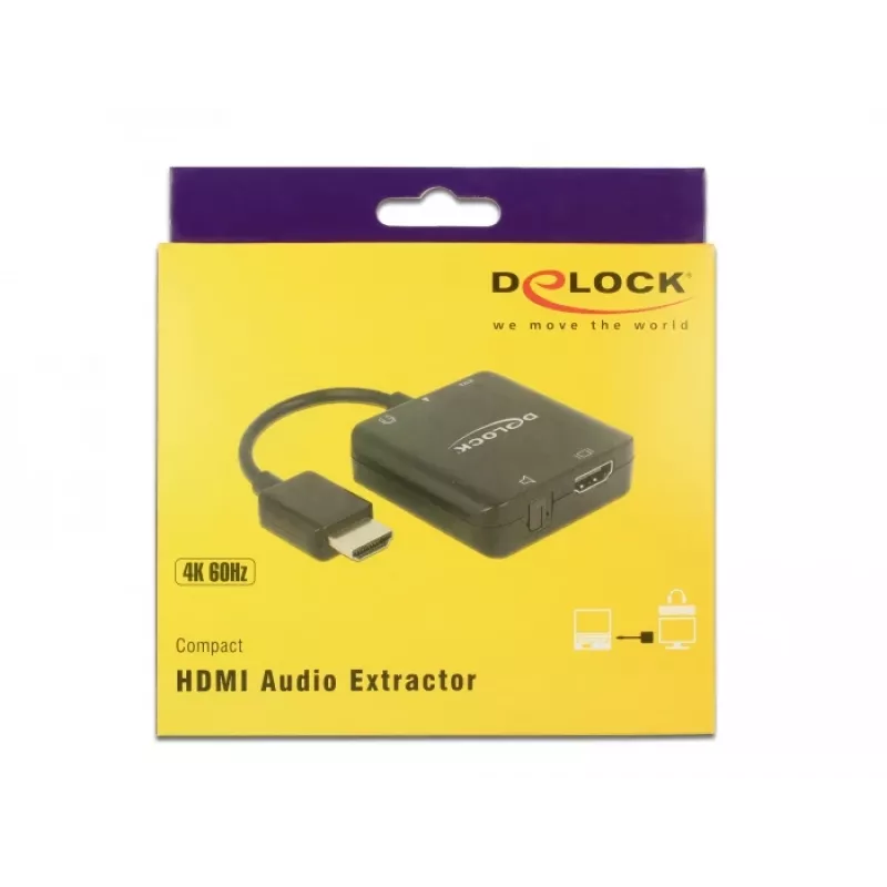 Delock kompaktiškas HDMI garso ekstraktorius 4K 60 Hz (63276)