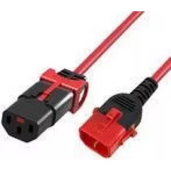 ACT Powercord C13 IEC Lock+ - C14 IEC Lock Dual Locking raudonas 3 m, PC3617