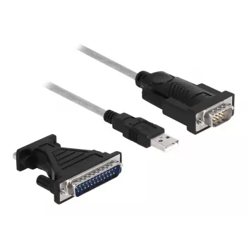 DeLOCK USB 2.0 Type-A prie RS-232 D-Sub 9 + D-Sub 25 adapteris