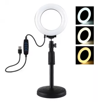 LED žiedinė lempa Puluz PU391 su reguliuojamu pagrindu