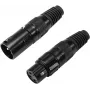 XLR 3 kontaktų jungtis Omnitronic 30200097 — vyriška/moteriška garso signalo jungtis