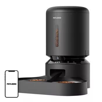 Petlibro Granary automatinis šėrimo aparatas su kamera ir dvigubu dubeniu, 5L (juodas)